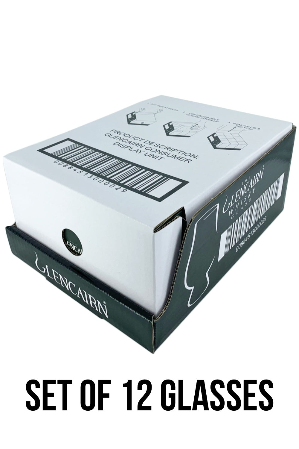 Glencairn Shelf Ready Box with Qty12 Boxed Original Glasses
