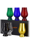 Glencairn Crystal Presentation Box with 6 COLOURED Glencairn Whisky Glasses